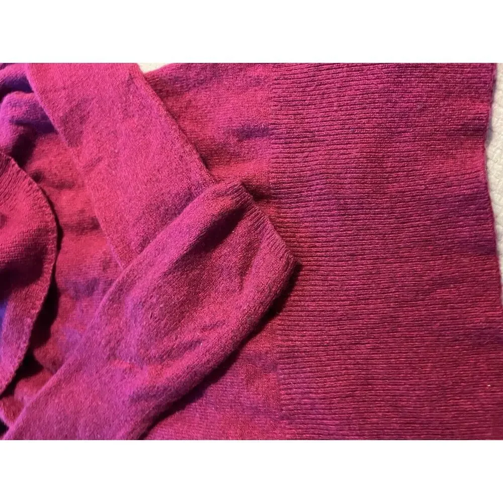 WHITE HOUSE BLACK MARKET DARK FUCHSIA PINK SHAWL COLLAR SWEATER SZ M Wool Blend - Picture 3 of 9